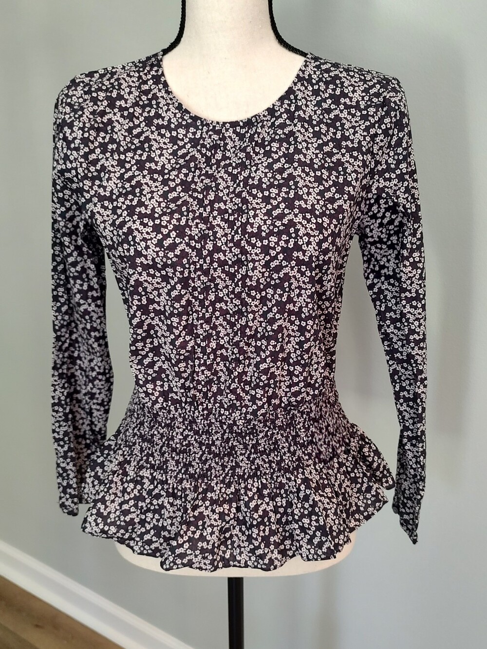 J. Crew Liberty Fabric Misti Valeria Floral Top Purple Smock…